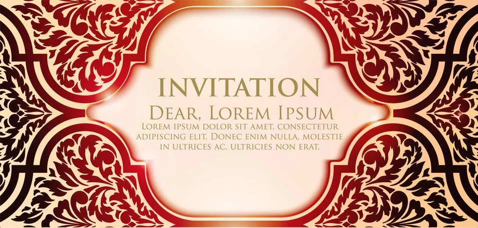 Invitation, cards with ethnic arabesque elements. Arabesque style design. Bus Illustrazione stock