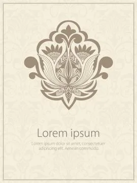 Invitation, cards with ethnic arabesque elements. Arabesque style design. Bus Illustrazione stock
