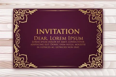 Invitation, cards with ethnic arabesque elements. Arabesque style design. Bus Illustrazione stock