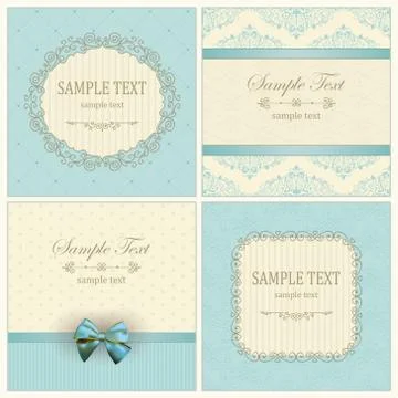 Invitation cards with pattern Stock Illustration