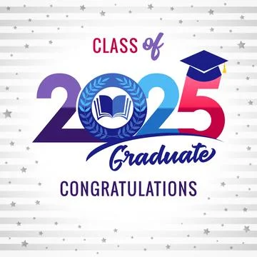 Invitation class of 2025 educational Stock Illustration