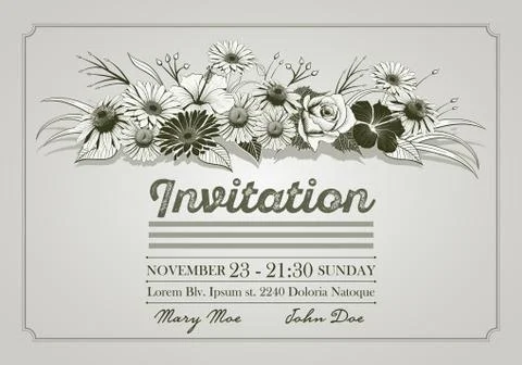 Invitation design template Stock Illustration