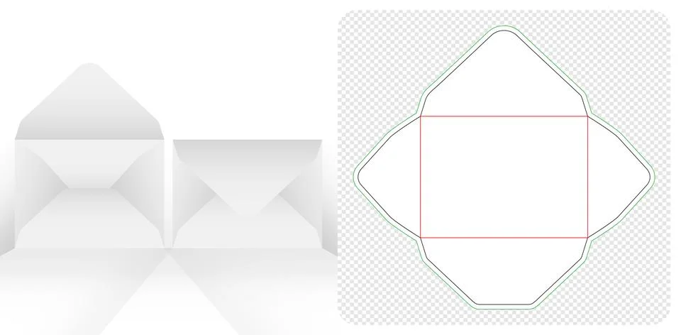 Invitation Envelope die cutting Stock Illustration