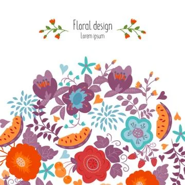 Invitation with floral pattern Stock Illustration