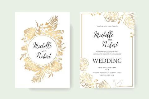 Invitation gold set Stock Illustration