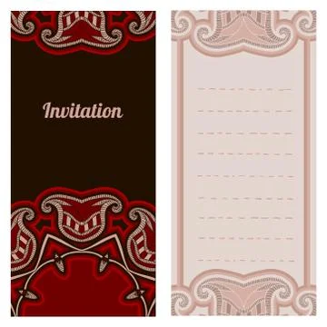 Invitation, greeting card vector template, dark background. Stock Illustration