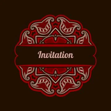 Invitation, greeting card vector template, dark background. Stock Illustration