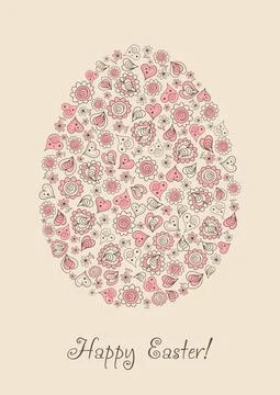 Invitation Happy Easter card with a eggs Stock Illustration