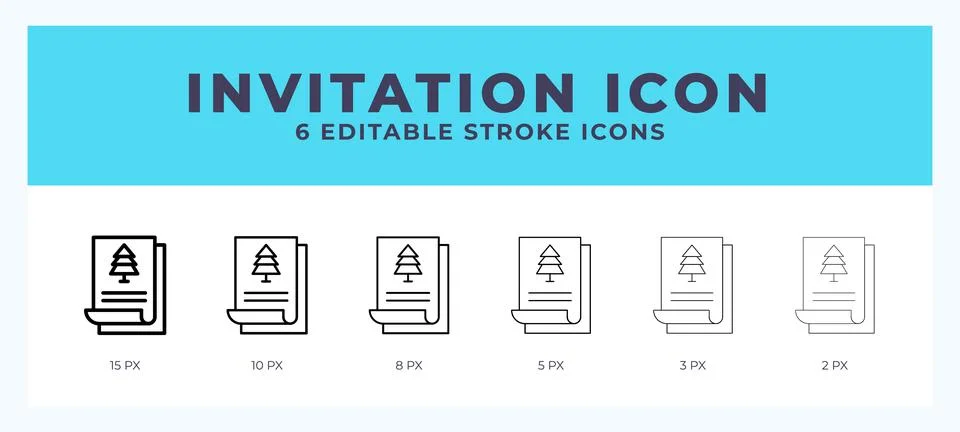 Invitation icon in thin line. Bold line. Regular line. Editable stroke. Stock Illustration