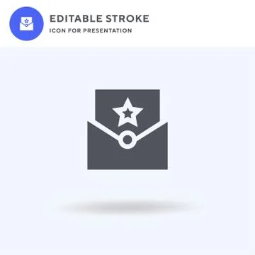 Invitation icon vector, filled flat sign, solid pictogram isolated on white Stock Illustration