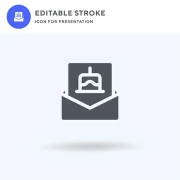 Invitation icon vector, filled flat sign, solid pictogram isolated on white,  Stock Illustration