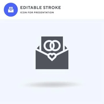 Invitation icon vector, filled flat sign, solid pictogram isolated on white Stockillustratie