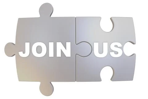 Invitation "Join Us" on puzzles. isolated 스톡 일러스트