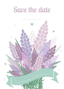Invitation with lavender Stock Illustration