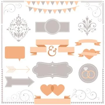 Invitation Ornament Set Stock Illustration