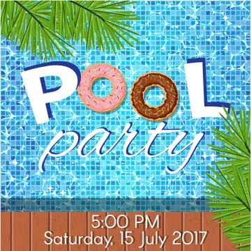 Invitation to pool party. Stock Illustration