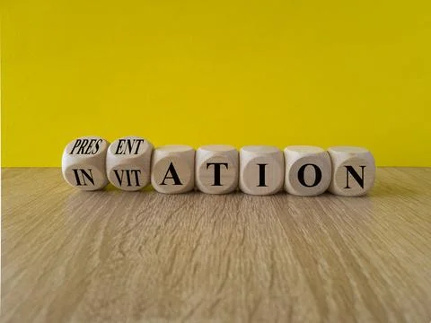 Invitation to presentation symbol. Foto stock