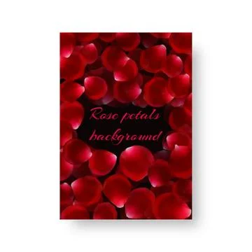Invitation with rose petals Stock Illustration