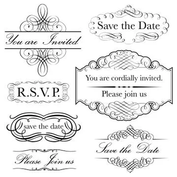 Invitation Set Stock Illustration