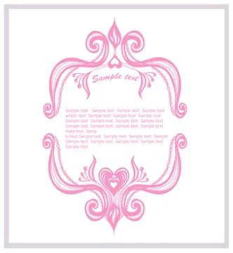 Invitation template with floral elements. abstract border or frame. Stock Illustration