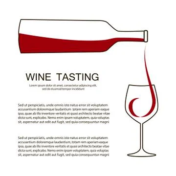 Invitation template for wine testing, event or party. Stock Illustration