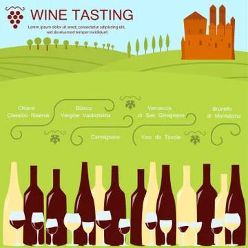 Invitation template for wine testing Stock Illustration