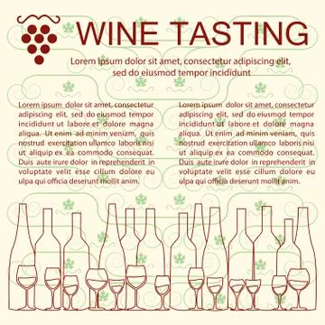 Invitation template for wine testing Stock Illustration