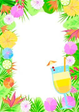 Invitation tropic flowers vector Illustrazione stock