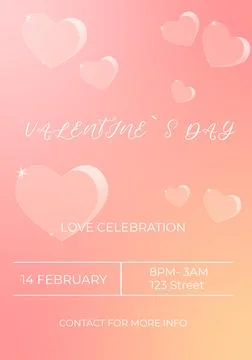 Invitation to a Valentine's Day party. Vector illustration Stock Illustration