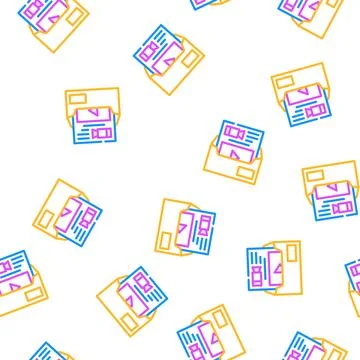 Invitation for video conference vector seamless pattern Stock Illustration