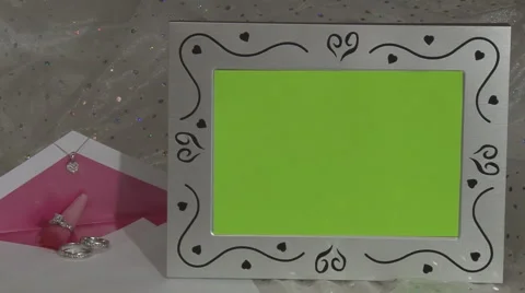 Invitation w silver frame green chroma Stock Footage 3175056