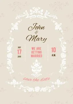 Invitation wedding card Stock Illustration