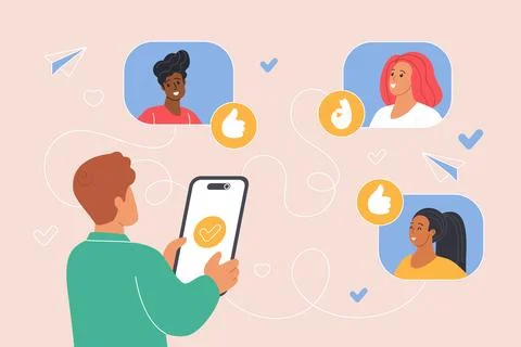 Invite friend referral marketing, program to share online gift, news feedback Stock Illustration