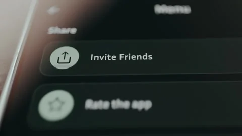 Invite Friends option from a user interface menu Stock Footage 330674625