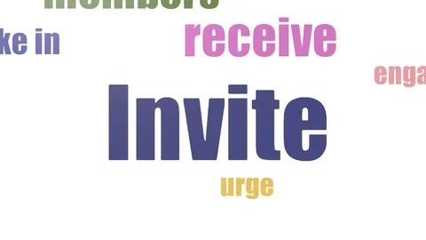 Invite Tagcloud Animated On White Background Stock Footage 107244334