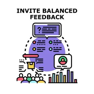 Inviting balanced feedback for business development Stock Illustration
