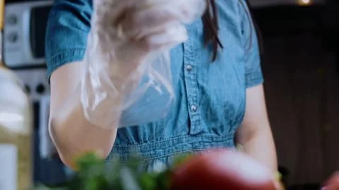 Inviting fine dining angle: cutting beef into pieces for stewing Stock Photos