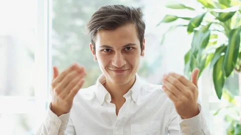 Inviting Gesture by Young Man 動画素材 92738567