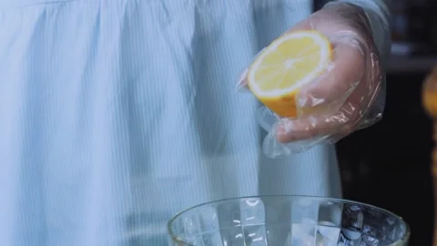 Inviting plated dinner: stirring marinade around fresh steak cubes Stock Footage 342181248