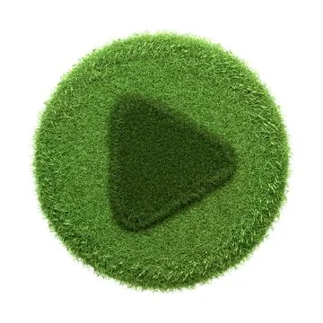 An inviting play button icon enveloped in green grass Illustrazione stock