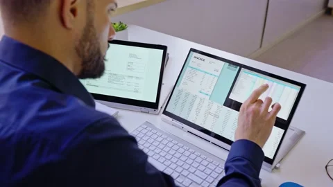 Invoice Accounting Software On Computer Stock Footage 221564321