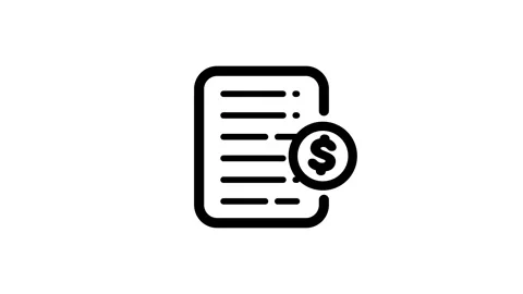 Invoice and financial document icon animation isolated on white background Stock Footage 337490732