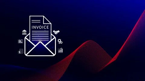 Invoice and online digital statements concept, Financial report and bank ma.. Stock Illustration