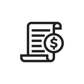 Invoice bill document vector line icon Illustrazione stock