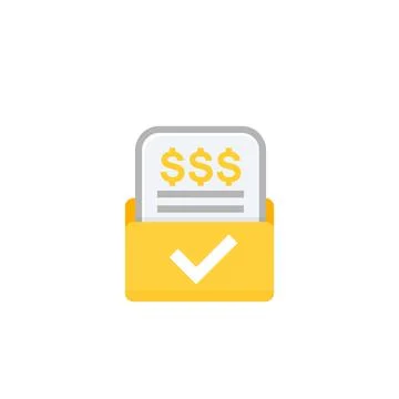 Invoice, bill form icon on white Illustrazione stock