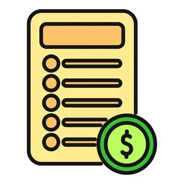 Invoice bill payment icon dollar sign money Stock Illustration