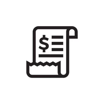 Invoice bill receipt document vector line icon Stock Illustration