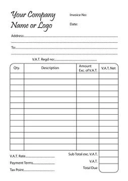 Invoice book template Stock Illustration