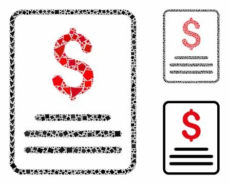 Invoice budget Composition Icon of Bumpy Parts Illustrazione stock