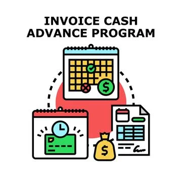 Invoice cash advance program for business finances Stock Illustration